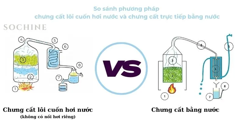 So sanh phuong phap chung cat loi cuon hoi nuoc va chung cat truc tiep bang nuoc