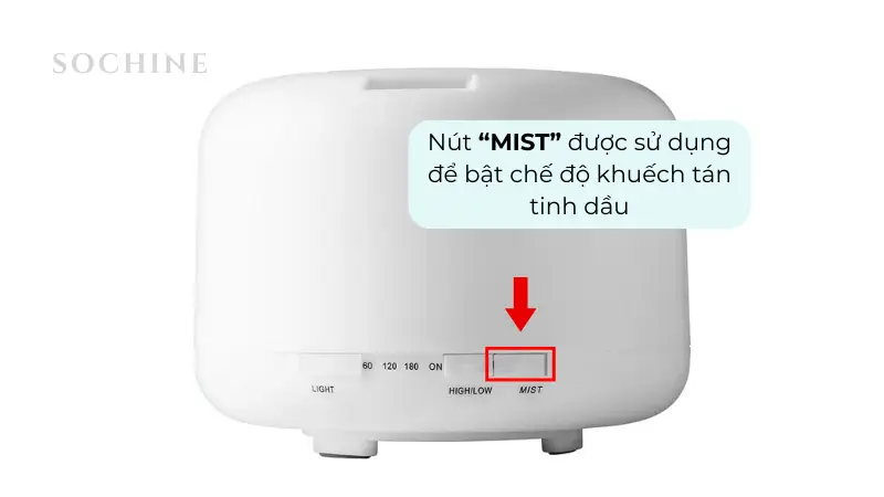 Nút “MIST” của máy khuếch tán tinh dầu