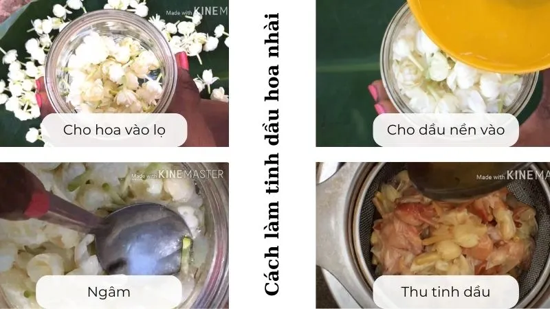 cách làm tinh dầu hoa nhài với dầu nền