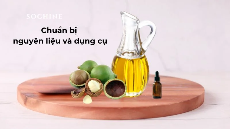 nguyên liệu và dụng cụ làm tinh dầu mù u